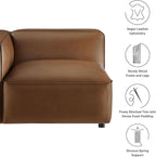 Modway Auren Vegan Leather Left Modular Armchair in Coffee - Image 4