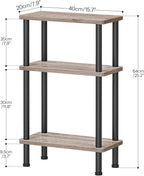 HOOBRO Narrow Side Table, 3-Tier Slim End Table No Tools Needed, Twist-On - Image 3