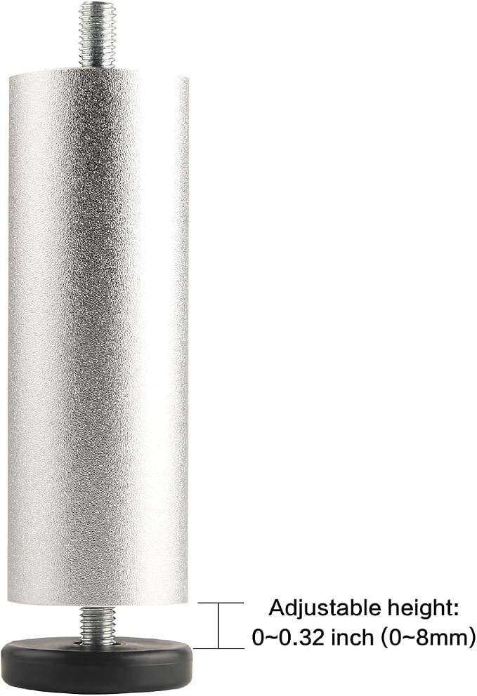 Furniture Support Legs Silver 4.7 Inch Couch Legs Screw in M8 Replacement End - Image 3