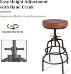 LOKKHAN Industrial Bar Stools-Swivel Leather Metal Bar Stool-20-27 Inch Tall - Image 9