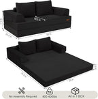 COMAX Futon Sofa Bed, Convertible Folding Sofa Bed, Boneless Couch Loveseat - Image 2