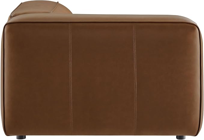 Modway Auren Vegan Leather Left Modular Armchair in Coffee - Image 6