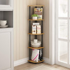 Furinno TURN-N-TUBE Corner Shelf, 5-Tier Corner Bookshelf, Open Storage Shelves - Image 2