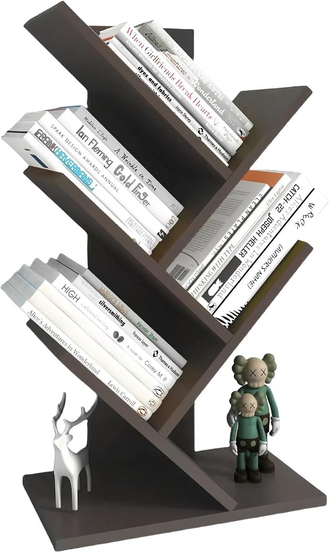 Godferyxin Book Tree Bookshelf, 5-Tier Wood Bookshelf Tree Bookcase - Image 9