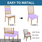 Smiry Waterproof Seat Covers for Dining Room Chairs Set of 4, Stretch Jacquard - Image 5