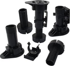 Jiozermi 12 Pack Black Plastic Cabinet Legs, Adjustable Furniture Feet - Image 3
