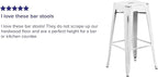 Flash Furniture Kai Commercial Grade 4 Pack 30" High Backless Distressed White - Image 5