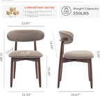COLAMY Wooden Dining Chairs Set of 6, Modern Fabric Upholstered Kitchen Side - Image 2