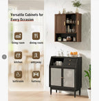 INNOD Bathroom Storage Cabinet, Medicine Cabinet with Adjustable Wood Shelf & Doors, Over The Toilet Storage Cabinet for Laundry Room & Kitchen & Living Room (Walnut) - Image 3