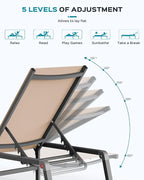 Ciokea Aluminum Foldable Lounge Chairs Set of 2 - Image 5