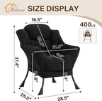Welnow Black Single Lazy Chair for Living Room, Modern Reading Accent Chair - Image 3
