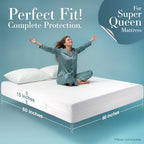 Utopia Bedding Mattress Protector Zippered Super Queen Size, 100% Waterproof - Image 2