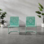 Crosley Furniture Azalea 2-Piece Outdoor Chair Set, Vintage Retro Metal Patio - Image 7