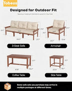 HDPE 10 Piece Outdoor Patio Furniture Set, All-Weather Outdoor Couch Set - Image 2