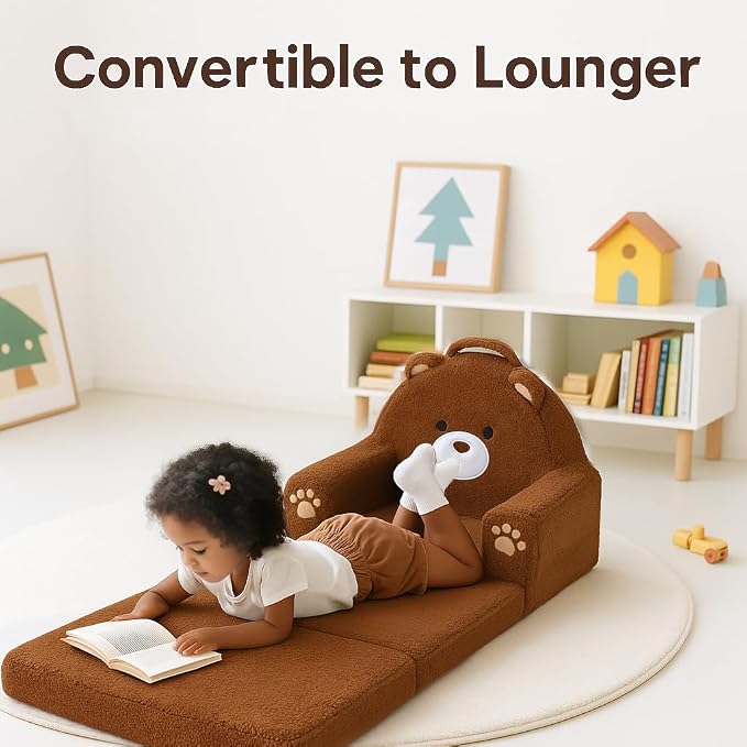 MOONBEEKI 2-in-1 Foldable Toddler Couch, Soft Sherpa Fabric - Image 4
