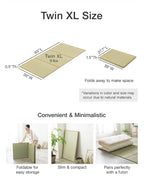 FULI Japanese Tatami Mattress, Foldable Igusa Rush Grass Tatami Rug, Natural - Image 2
