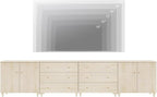 WAMPAT TV Stand Cabinets for 120+ Inches TVs, 4-in-1 Wood Media Console Table - Image 4