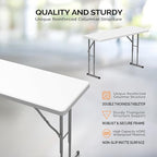 VINGLI 4 FT Narrow Folding Table, Home Work - Image 4