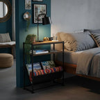 Narrow End Table with Magazine Rack, 2-Tier Slim Side Table - Image 2