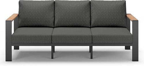 Aluminum Outdoor Patio Furniture 3 Seats, All-Weather Outdoor Patio Sofa by ComfCove