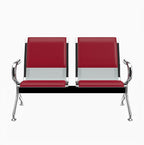 Kinfant 2-Seat PU Leather Waiting Room Bench – Red Reception Chair - Image 8