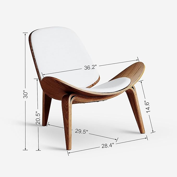 OAKHAM Comfy Shell Chair, Mid Century Modern Accent Chair - Image 2
