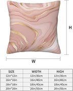 Pink and Gold Marble Throw Pillow Covers 18x18 Inch Set of 2, Abstract Art - Image 3