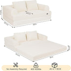 COMAX Convertible Sofa Bed, Folding Floor Couch Corduroy Fold Out Couch Bed - Image 2