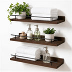 3-Piece Rustic Wood Floating Shelves by Unknown