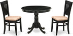 East West Furniture ANVA3-BLK-C 3 Piece Modern Dining Table Set Contains a by EastWestFurniture