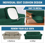 H.VERSAILTEX Modern Velvet Plush 4 Piece High Stretch Sofa Slipcover Sofa Cover - Image 6