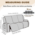 Gennia Recliner Sofa Covers 5 Pieces, Waterproof Sectional Couch Cover Stretch - Image 4