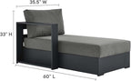 Modway Tahoe Aluminum Outdoor Chaise Lounge in Gray Charcoal - Image 2