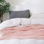 BOURINA Pink Throw Blanket 50x60 Inches Throw Textured Solid Soft Sofa Throw - Image 5