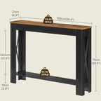 YATINEY Farmhouse Console Table, 39.4'' Small Narrow Entryway Table, Wood Couch - Image 3