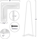 SMARTSTANDARD 14 Inch Heavy Duty Hairpin Furniture Legs, Metal Home DIY Projects - Image 2