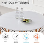 5-Piece Round Dining Table Set, Small 35.5" Kitchen Table Chairs Set of 4 Space - Image 3