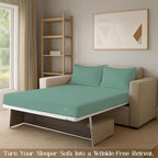 Sleeper Sofa Bed Sheet, 100% Cotton 400 Thread Count, 4 Piece Set, Deep Pocket - Image 7