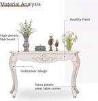 Victorian Style White Console Table, Vintage Entryway Foyer Narrow Sofa Table - Image 4