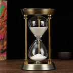 Embossed White Sand Metal Glass Hourglass - Image 5