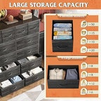 WLIVE 12 Drawer Tall Fabric Dresser Bedroom Storage Chest, Charcoal - Image 5