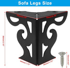 Piutouyar 3 Inch Hollow Out Furniture Legs Set of 4, Modern Triangle Couch Feet - Image 2