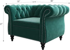 Living Room Chair, Modern Velvet Chesterfield Sofa Chair, Mid Century Single - Image 2