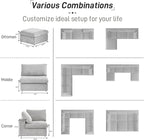 Cloud Modular Sectional Sofa Couch, 120.45" Convertible Couches 3 Seater Sofa - Image 5