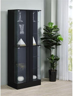 Pemberly Row Wood Curio Cabinet, 63.75" H x 24" W x 14.25" D, MDF and Glass - Image 2