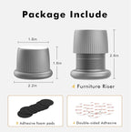 Adjustable Furniture Bed Risers, 1.6-2.6 inch Bed Risers Gray, Durable Plastic - Image 6