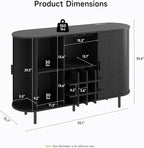 55 Inch Fluted Wine Bar Cabinet, Liquor Cabinet - Image 2