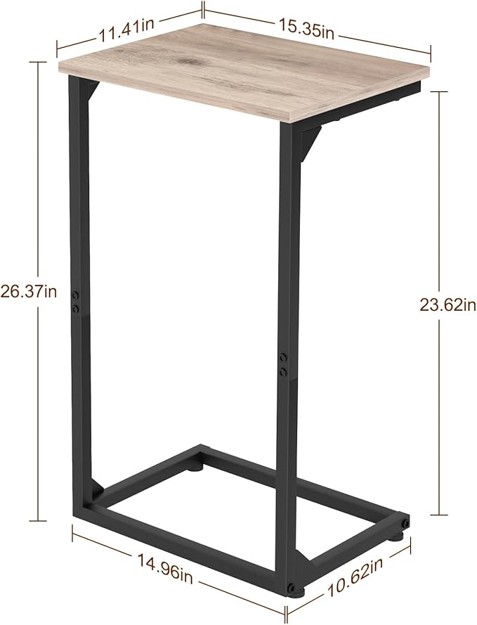 AMHANCIBLE C Shaped End Tables, Couch Side Tables that Slide Under, TV Trays - Image 3