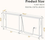 Gewudraw 70 in Skinny Sofa Table Behind Couch, Console Table - Image 3