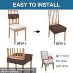 Smiry Waterproof Seat Covers for Dining Room Chairs Set of 4, Stretch Jacquard - Image 5